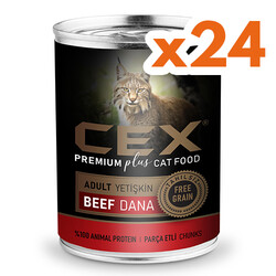 Cex Parça Etli Tahılsız Dana Etli Kedi Konservesi 415 Gr x 24 Adet - Cex