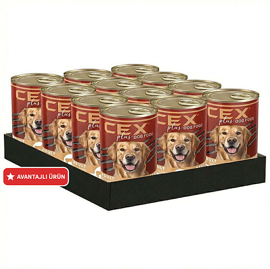 Cex Parça Etli Tahılsız Dana Etli Köpek Konservesi 400 Gr x 12 Adet - 1