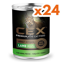 Cex Parça Etli Tahılsız Kuzulu Kedi Konservesi 415 Gr x 24 Adet - Cex