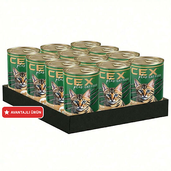Cex Parça Etli Kuzulu Kedi Konservesi 400 Gr x 12 Adet - 1