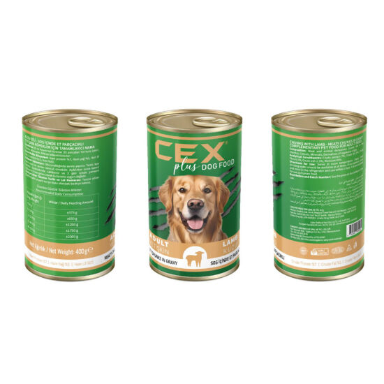 Cex Parça Etli Tahılsız Kuzulu Köpek Konservesi 400 Gr - 2
