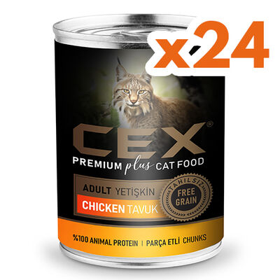 Cex Parça Etli Tahılsız Tavuklu Kedi Konservesi 415 Gr x 24 Adet - 1