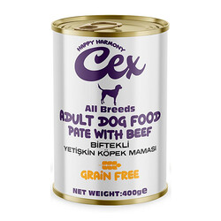 Cex - Cex Biftekli Yetişkin Tahılsız Köpek Konservesi 400 gr