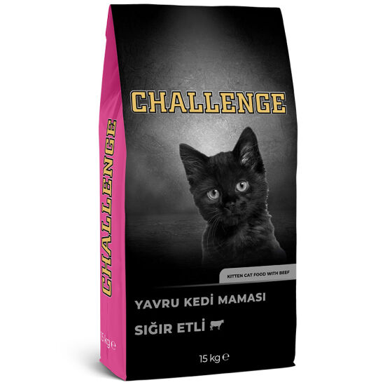 Challenge Kitten Sığır Etli Yavru Kedi Maması 15 Kg + Gimcat Kedi Pudingi 150 Gr - 2