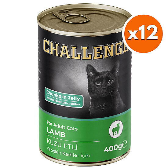 Challenge Kuzu Etli Jöle Parça Etli Kedi Konservesi 400 Gr x 12 Adet - 1