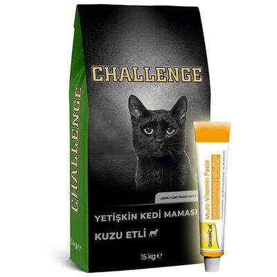 Challenge Kuzu Etli Yetişkin Kedi Maması 15 Kg + Gimcat 20 Gr Multivitamin Paste - 1