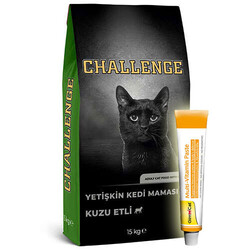 Challenge - Challenge Kuzu Etli Yetişkin Kedi Maması 15 Kg + Gimcat 20 Gr Multivitamin Paste