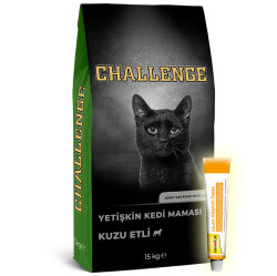 Challenge Kuzu Etli Yetişkin Kedi Maması 15 Kg + Gimcat 20 Gr Multivitamin Paste - Challenge