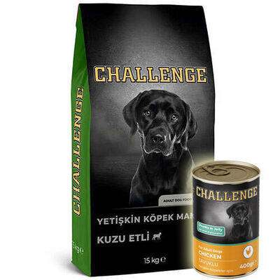 Challenge Kuzu Etli Yetişkin Köpek Maması 15 Kg + 5 Adet Challenge 400 Gr Konserve - 1