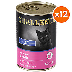 Challenge Pate Kitten Kuzu Etli Yavru Kedi Konservesi 400 Gr x 12 Adet - Challenge