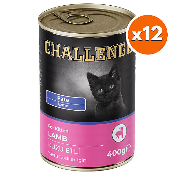 Challenge Pate Kitten Kuzu Etli Yavru Kedi Konservesi 400 Gr x 12 Adet - 1