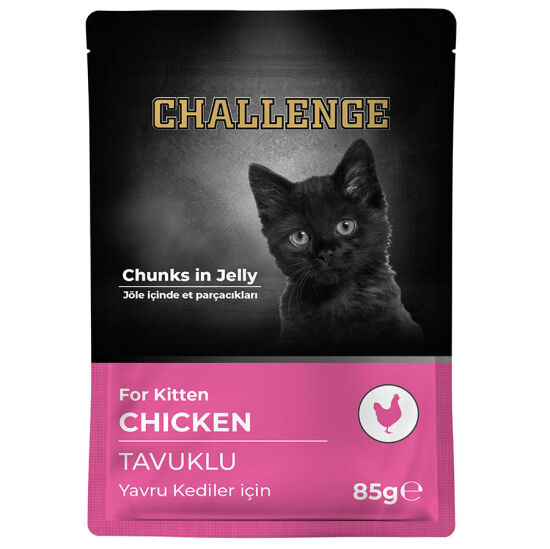 Challenge Pouch Kitten Tavuklu Yavru Kedi Yaş Maması 85 Gr - 1
