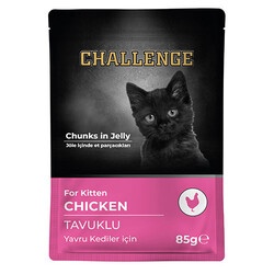Challenge - Challenge Pouch Kitten Tavuklu Yavru Kedi Yaş Maması 85 Gr