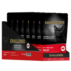 Challenge Pouch Sığır Etli Yetişkin Kedi Yaş Maması 85 Gr x 24 Adet - Challenge