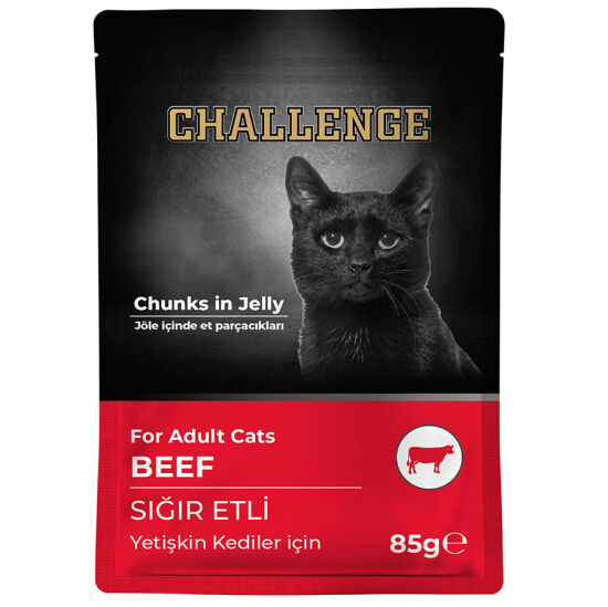 Challenge Pouch Sığır Etli Yetişkin Kedi Yaş Maması 85 Gr - 1