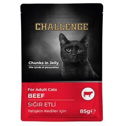 Challenge - Challenge Pouch Sığır Etli Yetişkin Kedi Yaş Maması 85 Gr