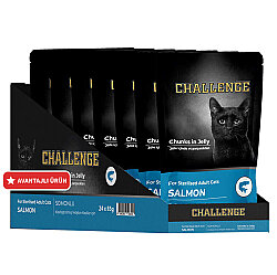 Challenge Pouch Somonlu Kısırlaştırılmış Kedi Yaş Maması 85 Gr x 24 Adet - Challenge