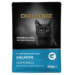 Challenge - Challenge Pouch Somonlu Kısırlaştırılmış Kedi Yaş Maması 85 Gr