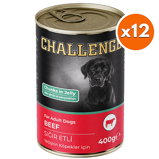 Challenge Sığır Etli Jöle Et Parçalı Köpek Konservesi 400 Gr x 12 Adet - 1