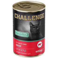 Challenge Sığır Etli Jöle Parça Etli Kedi Konservesi 400 Gr - Challenge