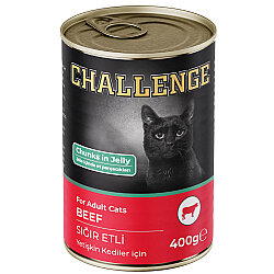 Challenge Sığır Etli Jöle Parça Etli Kedi Konservesi 400 Gr x 12 Adet - 2