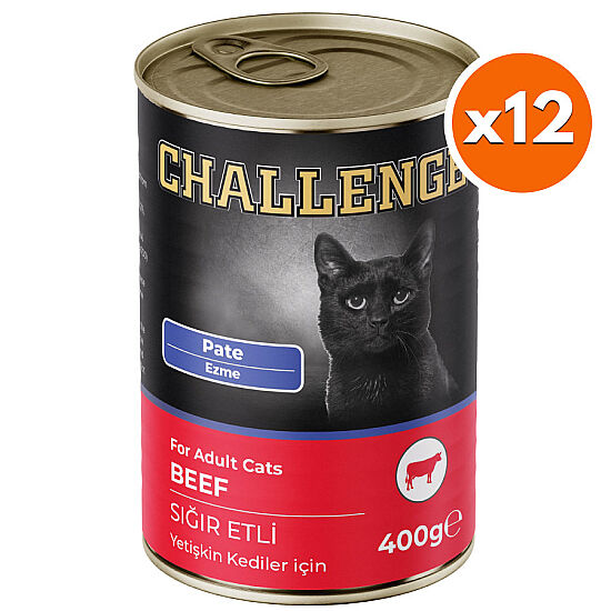 Challenge Sığır Etli Pate Kedi Konservesi 400 Gr x 12 Adet - 1