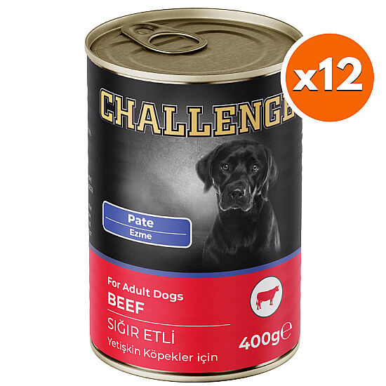 Challenge Sığır Etli Pate Köpek Konservesi 400 Gr x 12 Adet - 1