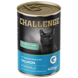 Challenge Somonlu Kısırlaştırılmış Jöle Et Parçalı Kedi Konservesi 400 Gr - Challenge