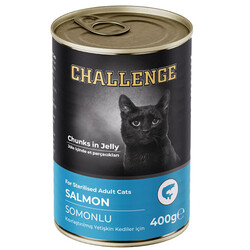 Challenge - Challenge Somonlu Kısırlaştırılmış Jöle Et Parçalı Kedi Konservesi 400 Gr