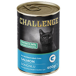 Challenge Somonlu Kısırlaştırılmış Jöle Et Parçalı Kedi Konservesi 400 Gr x 12 Adet - 2
