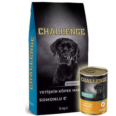 Challenge Somonlu Yetişkin Köpek Maması 15 Kg + 5 Adet Challenge 400 Gr Konserve - 1