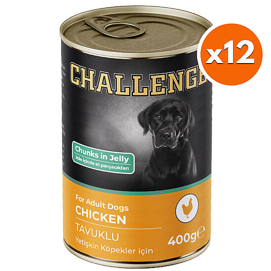 Challenge Tavuk Etli Jöle Parça Etli Köpek Konservesi 400 Gr x 12 Adet - 1