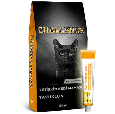 Challenge Tavuk Etli Yetişkin Kedi Maması 15 Kg + Gimcat 20 Gr Multivitamin Paste