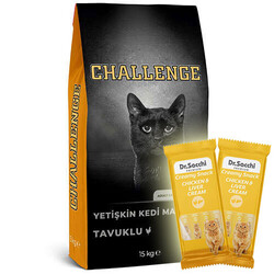 Challenge - Challenge Tavuk Etli Yetişkin Kedi Maması 15 Kg + 5 Adet Dr Sacchi 4 lü Creamy Ödül