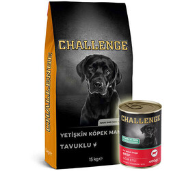Challenge - Challenge Tavuk Etli Yetişkin Köpek Maması 15 Kg + 5 Adet Challenge 400 Gr Konserve