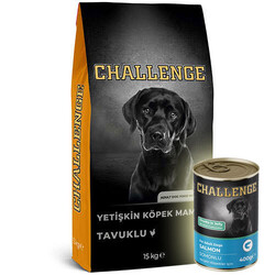 Challenge - Challenge Tavuk Etli Yetişkin Köpek Maması 15 Kg + 5 Adet 400 Gr Challenge Somon Konserve