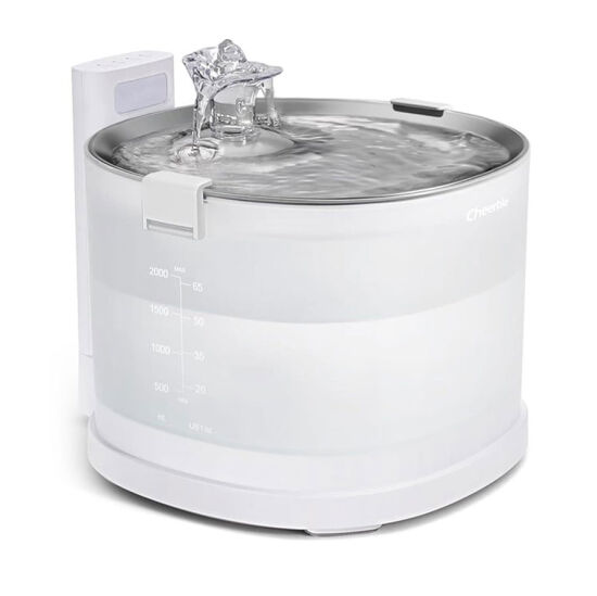 Cheerble E1+ Çelik Hazneli Şarjlı Otomatik Kedi Su Pınarı 2 Lt - 22 X 20 X 18 Cm - 1