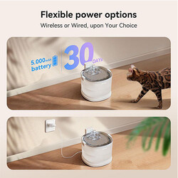 Cheerble E1+ Çelik Hazneli Şarjlı Otomatik Kedi Su Pınarı 2 Lt - 22 X 20 X 18 Cm - Thumbnail