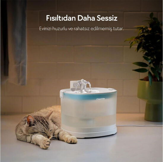 Cheerble E1 Plastik Hazneli Otomatik Kedi Su Pınarı 22 X 20 X 18, 2lt - 4