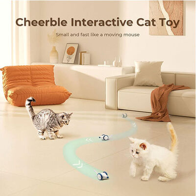 Cheerble Şarjlı Akıllı İneraktif Kedi Fare Oyuncağı Mavi 6 x 5 x 3.6 cm