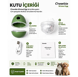 Cheerble Şarjlı Akıllı İneraktif Kedi & Köpek Yumurta Oyuncağı Yeşil 8 x 8 x 10 Cm - 2