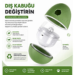 Cheerble Şarjlı Akıllı İneraktif Kedi & Köpek Yumurta Oyuncağı Yeşil 8 x 8 x 10 Cm - 3