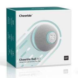 Cheerble - Cheerble Şarjlı Akıllı İneraktif Kedi Oyun Topu - Gri 4 Cm