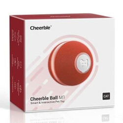 Cheerble - Cheerble Şarjlı Akıllı İneraktif Kedi Oyun Topu - Kırmızı 4 Cm