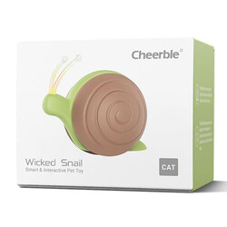 Cheerble - Cheerble Şarjlı Akıllı İneraktif Kedi Salyangoz Oyuncağı - Kahverengi 7 x 5 x 5.8 Cm