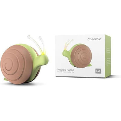Cheerble Şarjlı Akıllı İneraktif Kedi Salyangoz Oyuncağı - Kahverengi 7 x 5 x 5.8 Cm