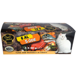Chefs Choice Gravy Ton Balıklı ve Midye Tahılsız Kedi Konservesi 80 Gr - 6 Al 5 Öde - Chefs Choice