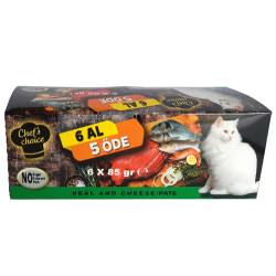 Chefs Choice Pate Dana Etli ve Peynirli Tahılsız Kedi Konservesi 85 Gr - 6 Al 5 Öde - Chefs Choice