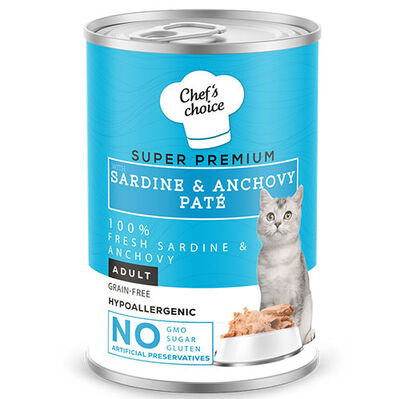 Chefs Choice Pate Sardalya Hamsi Ezme Tahılsız Kedi Konservesi 400 Gr - 1