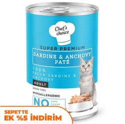 Chefs Choice Pate Sardalya Hamsi Ezme Tahılsız Kedi Konservesi 400 Gr - Chefs Choice